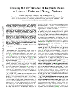 Boosting the Performance of Degraded Reads in RS-coded Distributed
  Storage Systems