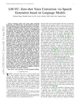 LM-VC: Zero-shot Voice Conversion via Speech Generation based on
  Language Models