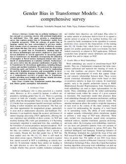 Gender Bias in Transformer Models: A comprehensive survey