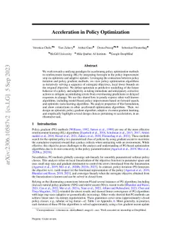 Acceleration in Policy Optimization