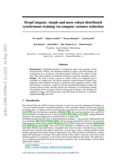 DropCompute: simple and more robust distributed synchronous training via
  compute variance reduction
