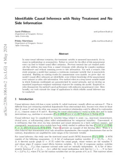 Identifiable causal inference with noisy treatment and no side
  information