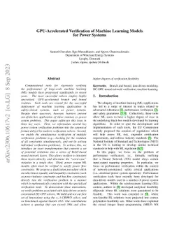 GPU-Accelerated Verification of Machine Learning Models for Power
  Systems