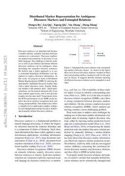 Distributed Marker Representation for Ambiguous Discourse Markers and
  Entangled Relations