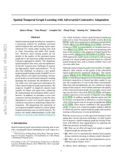 Spatial-Temporal Graph Learning with Adversarial Contrastive Adaptation