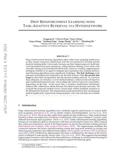 Deep Reinforcement Learning with Task-Adaptive Retrieval via
  Hypernetwork