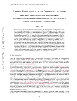 Partial Hypernetworks for Continual Learning