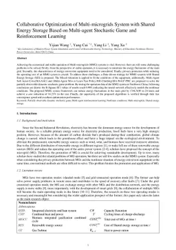 Collaborative Optimization of Multi-microgrids System with Shared Energy
  Storage Based on Multi-agent Stochastic Game and Reinforcement Learning