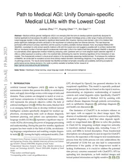 Path to Medical AGI: Unify Domain-specific Medical LLMs with the Lowest
  Cost