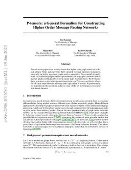 P-Tensors: a General Formalism for Constructing Higher Order Message Passing Networks