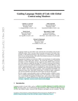 Guiding Language Models of Code with Global Context using Monitors