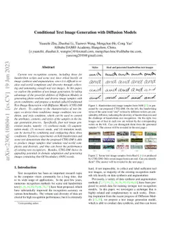 Conditional Text Image Generation with Diffusion Models