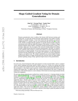 Shape Guided Gradient Voting for Domain Generalization