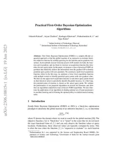 Practical First-Order Bayesian Optimization Algorithms