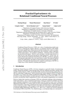 Practical Equivariances via Relational Conditional Neural Processes