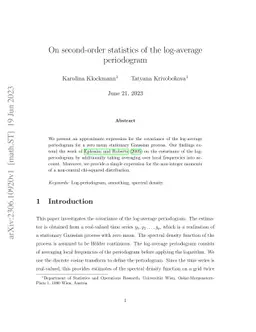 On second-order statistics of the log-average periodogram
