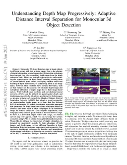 Understanding Depth Map Progressively: Adaptive Distance Interval
  Separation for Monocular 3d Object Detection