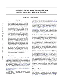 Probabilistic Matching of Real and Generated Data Statistics in
  Generative Adversarial Networks