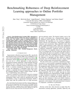 Benchmarking Robustness of Deep Reinforcement Learning approaches to
  Online Portfolio Management