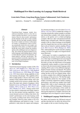 Multilingual Few-Shot Learning via Language Model Retrieval