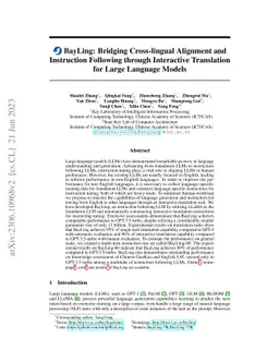 BayLing: Bridging Cross-lingual Alignment and Instruction Following
  through Interactive Translation for Large Language Models