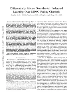 Differentially Private Over-the-Air Federated Learning Over MIMO Fading
  Channels