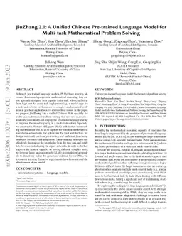 JiuZhang 2.0: A Unified Chinese Pre-trained Language Model for
  Multi-task Mathematical Problem Solving