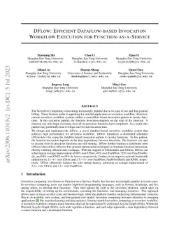 DFlow: Efficient Dataflow-based Invocation Workflow Execution for
  Function-as-a-Service