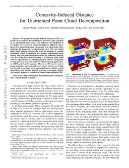 Concavity-Induced Distance for Unoriented Point Cloud Decomposition