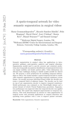 A spatio-temporal network for video semantic segmentation in surgical
  videos
