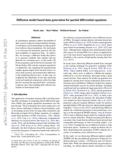 Diffusion model based data generation for partial differential equations