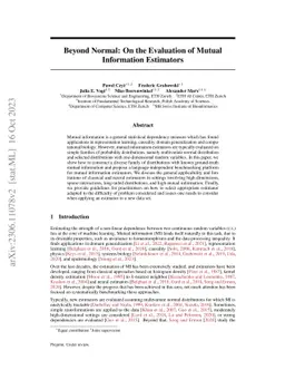 Beyond Normal: On the Evaluation of Mutual Information Estimators