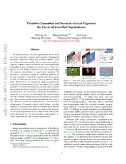 Primitive Generation and Semantic-related Alignment for Universal
  Zero-Shot Segmentation