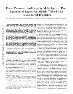 Forest Parameter Prediction by Multiobjective Deep Learning of
  Regression Models Trained with Pseudo-Target Imputation