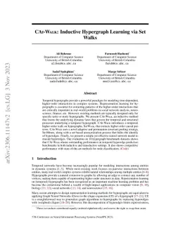 CAT-Walk: Inductive Hypergraph Learning via Set Walks
