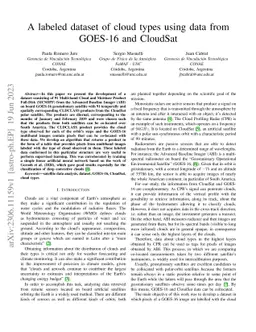 A labeled dataset of cloud types using data from GOES-16 and CloudSat