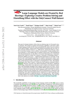 Large Language Models are Fixated by Red Herrings: Exploring Creative
  Problem Solving and Einstellung Effect using the Only Connect Wall Dataset