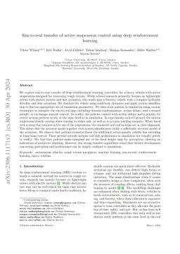 Sim-to-real transfer of active suspension control using deep
  reinforcement learning