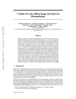 Quilt-1M: One Million Image-Text Pairs for Histopathology