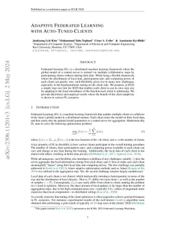 Adaptive Federated Learning with Auto-Tuned Clients