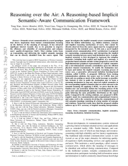 Reasoning over the Air: A Reasoning-based Implicit Semantic-Aware
  Communication Framework