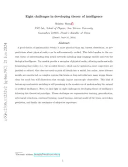 Eight challenges in developing theory of intelligence