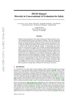 DICES Dataset: Diversity in Conversational AI Evaluation for Safety