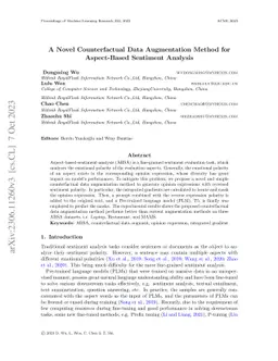 A Novel Counterfactual Data Augmentation Method for Aspect-Based
  Sentiment Analysis
