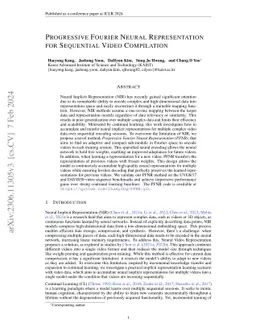 Progressive Fourier Neural Representation for Sequential Video
  Compilation