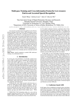 Multi-pass Training and Cross-information Fusion for Low-resource
  End-to-end Accented Speech Recognition