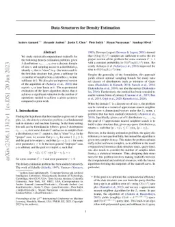 Data Structures for Density Estimation