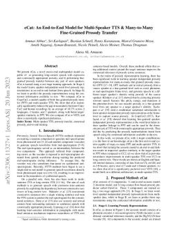 eCat: An End-to-End Model for Multi-Speaker TTS & Many-to-Many
  Fine-Grained Prosody Transfer