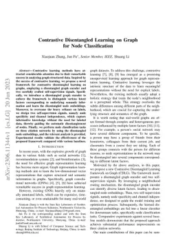 Contrastive Disentangled Learning on Graph for Node Classification