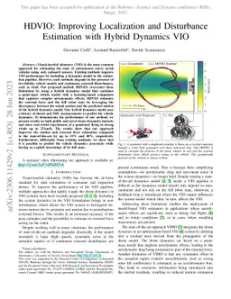 HDVIO: Improving Localization and Disturbance Estimation with Hybrid
  Dynamics VIO